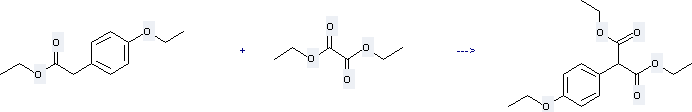 Benzeneacetic acid, 4-ethoxy-, ethyl ester can react with Oxalic acid diethyl ester to get (4-Ehoxyphenyl)-propanedioic acid, diethyl ester.